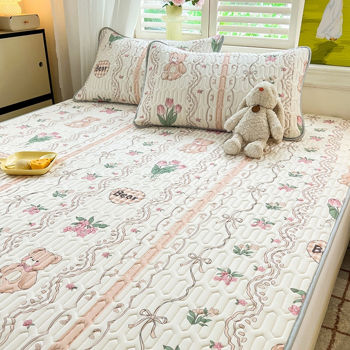 91家纺网 家纺一手货源 找家纺 慕澄家纺 2024新款小版印花0.5乳胶凉席系列 洛丽塔