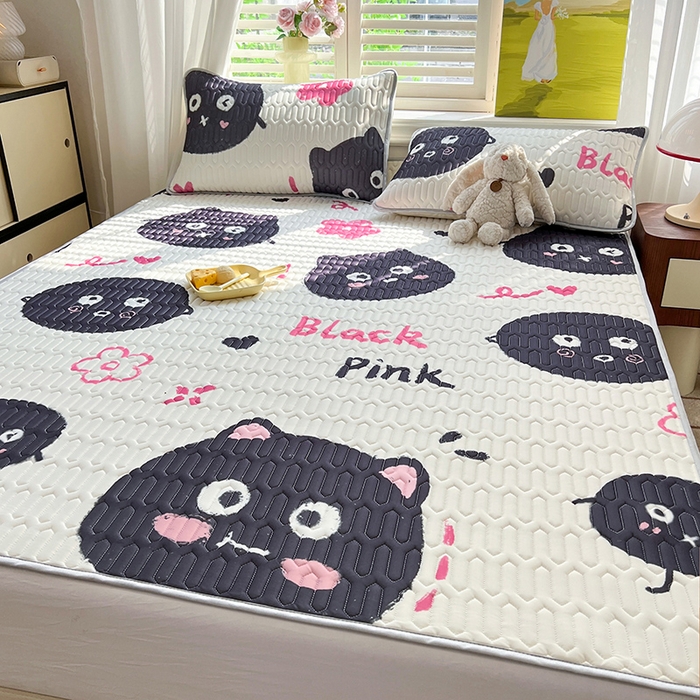 91家纺网 家纺一手货源 找家纺 慕澄家纺 2024新款小版印花0.5乳胶凉席系列 小煤球