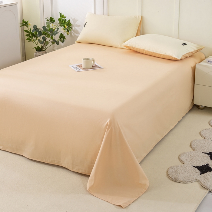 91家纺网 家纺一手货源 找家纺 黑马家居 2024新款双拼全棉四件套 奶白+香槟金