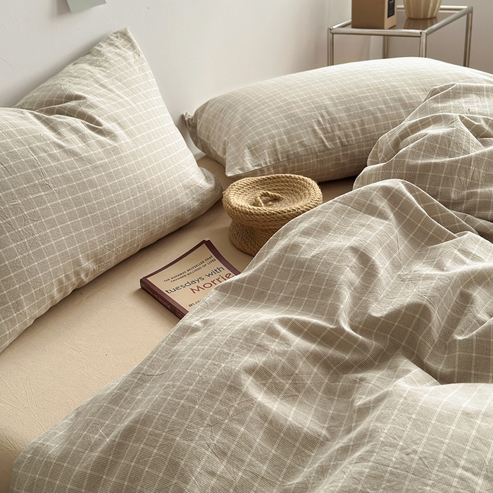 91家纺网 家纺一手货源 找家纺 水洗的故事 2024新款无印良品水洗棉四件套  雾山