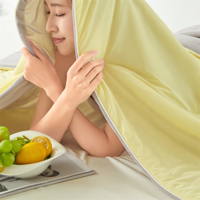 91家纺网 家纺一手货源 找家纺 古吉梦 2024新款冰激凌西瓜被夏凉被 柠檬黄