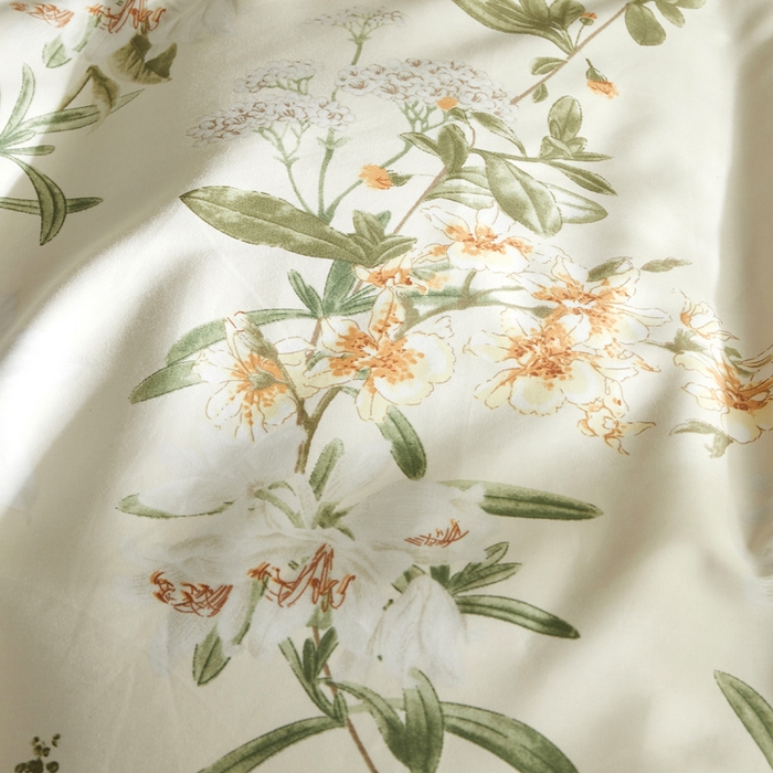 91家纺网 家纺一手货源 找家纺 怡家居 2024新款100支长绒棉印花四件套 花想容