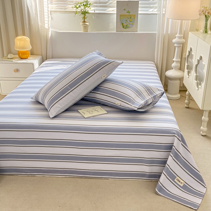 91家纺网 家纺一手货源 找家纺 卧趣家纺 2024新品全棉老粗布单品床单床笠系列-单品床单系列 乐天派