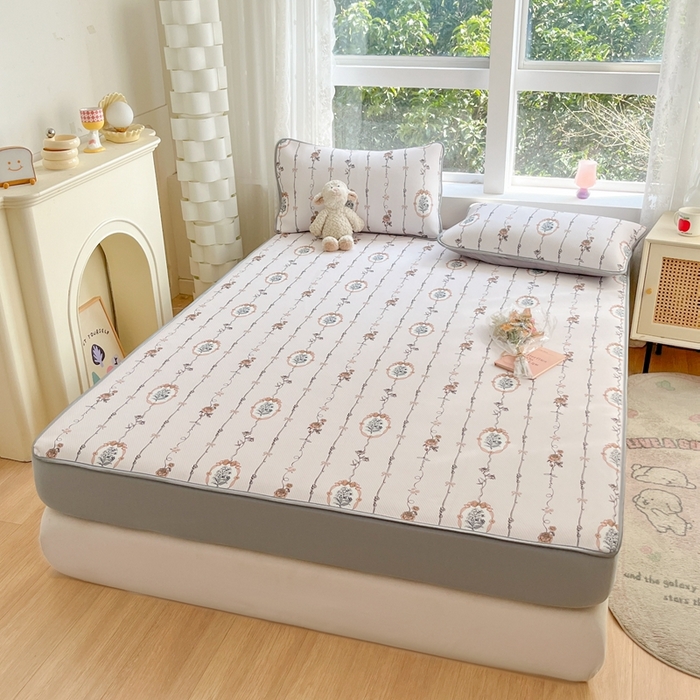 91家纺网 家纺一手货源 找家纺 星座 2025大斜纹复合冰丝凉席床笠款 兰菲妮-床笠款