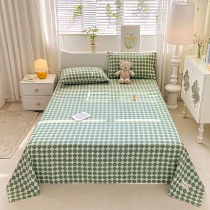 91家纺网 家纺一手货源 找家纺 卧趣家纺 2024新品全棉老粗布单品床单床笠系列-单品床单系列 笙歌