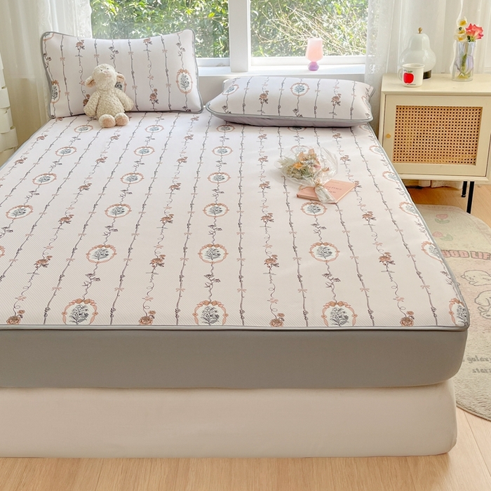 91家纺网 家纺一手货源 找家纺 星座 2025大斜纹复合冰丝凉席床笠款 兰菲妮-床笠款