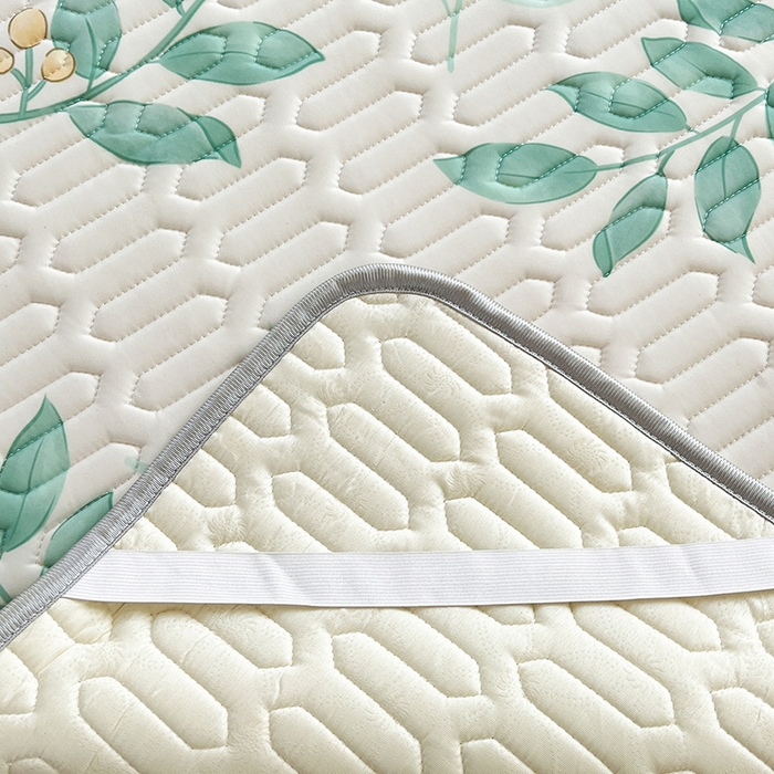 91家纺网 家纺一手货源 找家纺 慕澄家纺 2024新款小版印花0.5乳胶凉席系列 绿叶