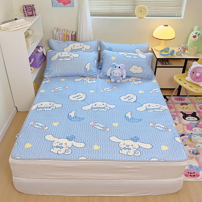 91家纺网 家纺一手货源 找家纺 澳萝拉 2024新款A类凉感丝三丽鸥乳胶凉席 画家大耳狗