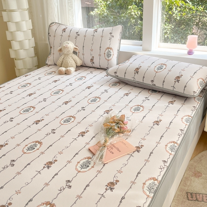 91家纺网 家纺一手货源 找家纺 星座 2025大斜纹复合冰丝凉席床笠款 兰菲妮-床笠款