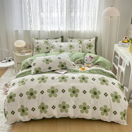 91家纺网 家纺一手货源 找家纺 （总）天之澜 2024新款植物羊绒简约斜纹磨毛四件套