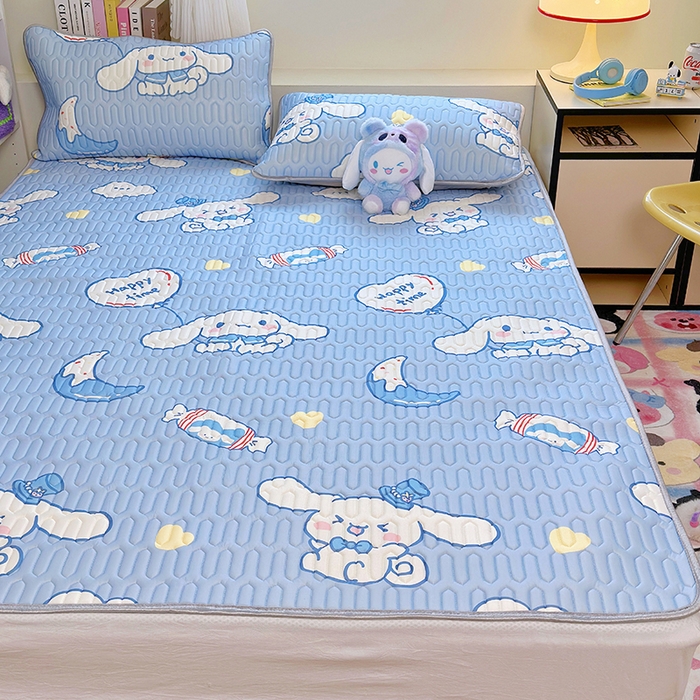 91家纺网 家纺一手货源 找家纺 澳萝拉 2024新款A类凉感丝三丽鸥乳胶凉席 画家大耳狗