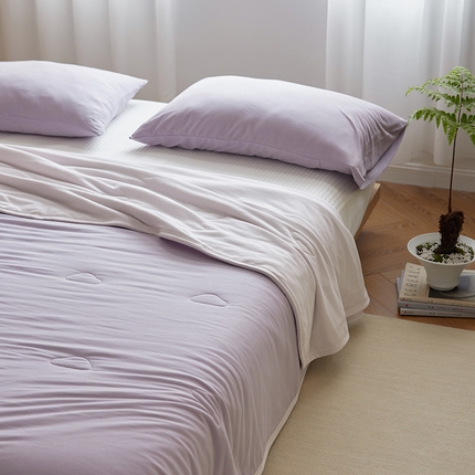 91家纺网 家纺一手货源 找家纺 （总）莱宁 2024新款a类全棉针织棉双拼云感夏被