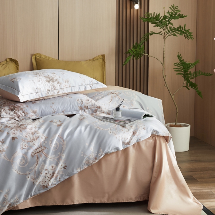 91家纺网 家纺一手货源 找家纺 怡家居 2024新款100支长绒棉印花四件套 倾城繁花