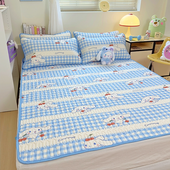 91家纺网 家纺一手货源 找家纺 澳萝拉 2024新款A类凉感丝三丽鸥乳胶凉席 樱桃大耳狗