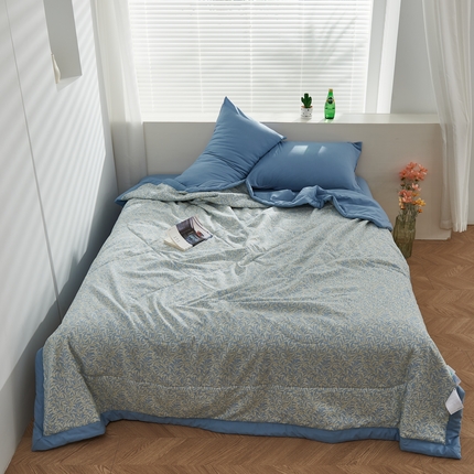 91家纺网 家纺一手货源 找家纺 巴宝路 2025新款小扇引微凉新国风夏被 青花幽兰