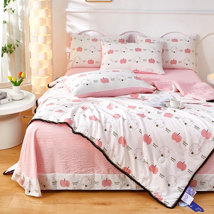 91家纺网 家纺一手货源 找家纺 （总）全美家居 2025新款直播爆款A类透气泡芙棉夏被四件套夏凉被空调被