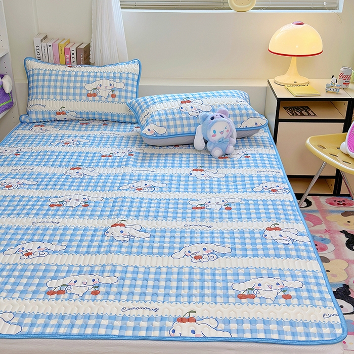 91家纺网 家纺一手货源 找家纺 澳萝拉 2024新款A类凉感丝三丽鸥乳胶凉席 樱桃大耳狗