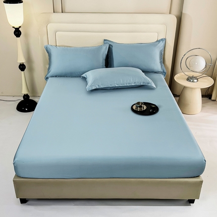 91家纺网 家纺一手货源 找家纺 锦罗绣 2024新款80s奥地利进口兰精天丝单床笠 水光蓝