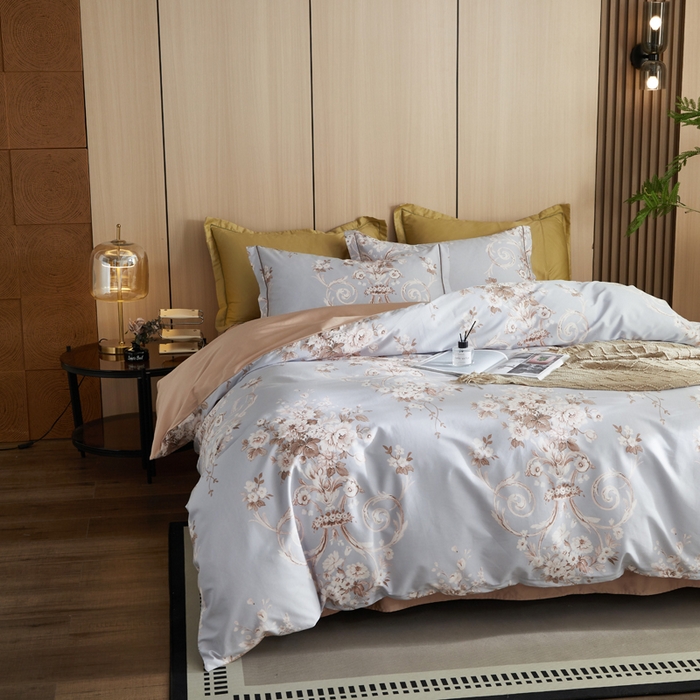 91家纺网 家纺一手货源 找家纺 怡家居 2024新款100支长绒棉印花四件套 倾城繁花