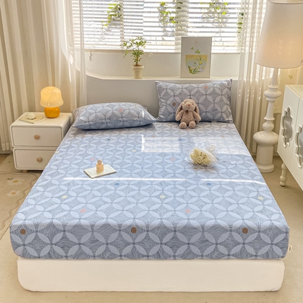 91家纺网 家纺一手货源 找家纺 2024新品全棉老粗布单品床笠系列 梦旋律