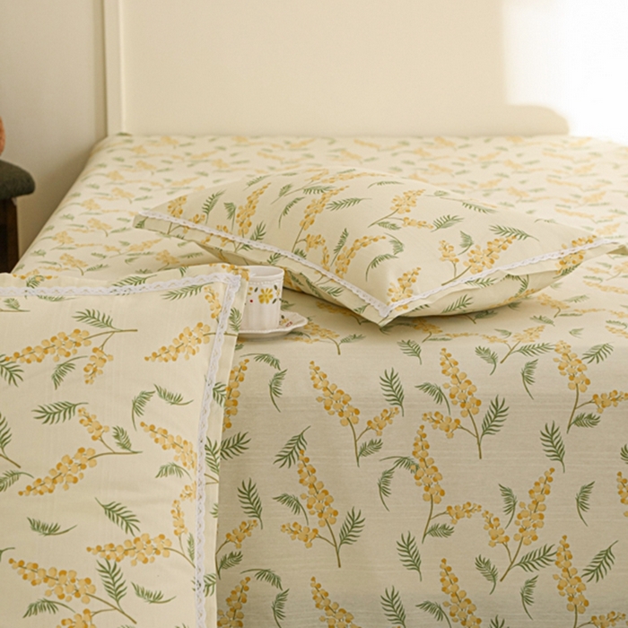 91家纺网 家纺一手货源 找家纺 萌宝老粗布毛绒玩具 2025新款原棉老粗布印花床单系列细纱帆布软凉席三枚段条花边款 大麦