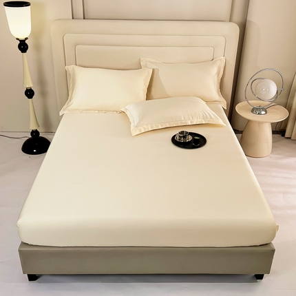 91家纺网 家纺一手货源 找家纺 锦罗绣 2024新款80s奥地利进口兰精天丝单床笠 奶黄