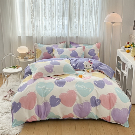 91家纺网 家纺一手货源 找家纺 （总）天之澜 2024新款植物羊绒简约斜纹磨毛四件套