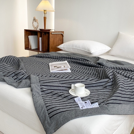 青螺家纺 双面全棉色织水洗棉新疆棉花被百分百（支持质检）中条深灰