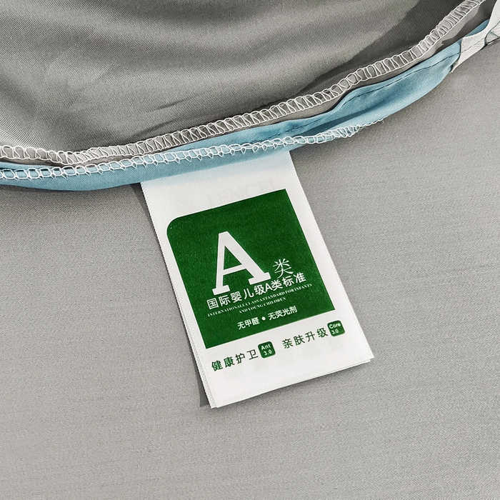 91家纺网 家纺一手货源 找家纺 锦罗绣 2024新款80s奥地利进口兰精天丝单品被套 蓝拼灰