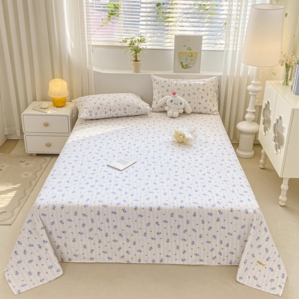 91家纺网 家纺一手货源 找家纺 卧趣家纺 2024新品全棉老粗布单品床单床笠系列-单品床单系列 半夏