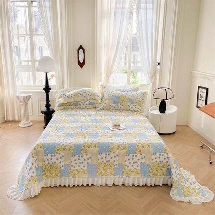 宜凡家纺  2024新款莫代尔印花床盖夏被四件套 素馨