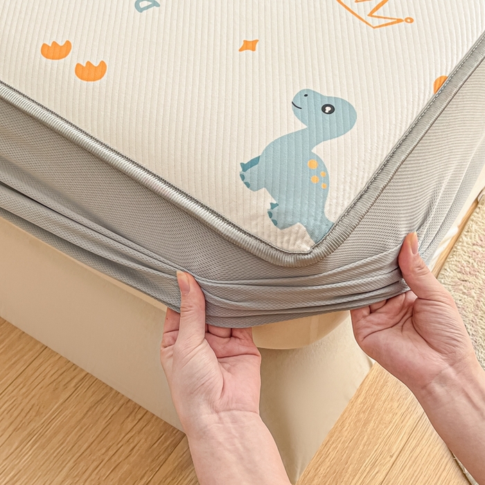 91家纺网 家纺一手货源 找家纺 星座 2025大斜纹复合冰丝凉席床笠款 可可龙-床笠款