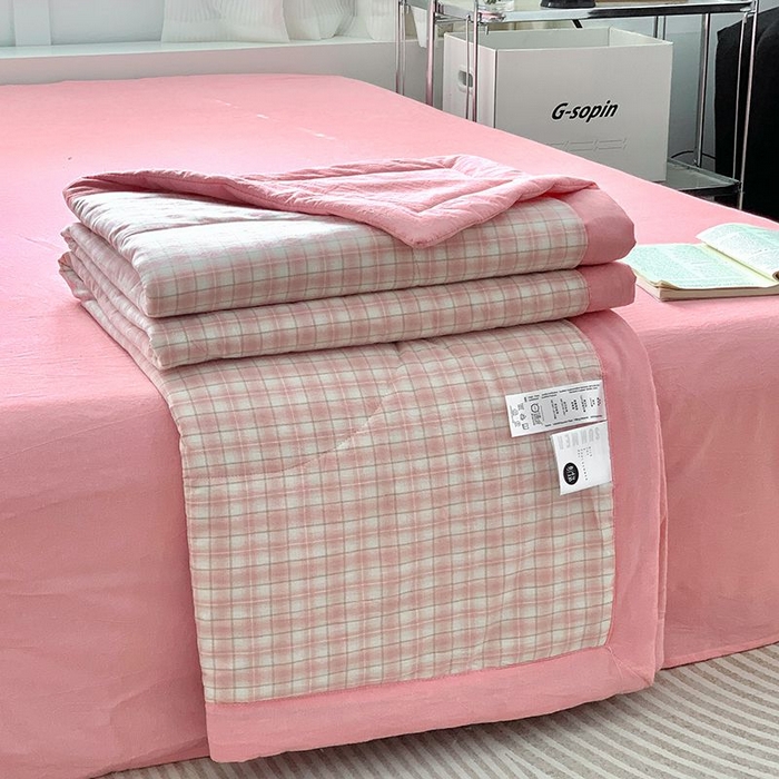 91家纺网 家纺一手货源 找家纺 （总）水洗的故事2025新款A类色织水洗棉丝夏被四件套系列