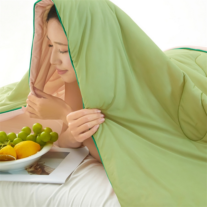 91家纺网 家纺一手货源 找家纺 古吉梦 2024新款冰激凌西瓜被夏凉被 蜜瓜粉