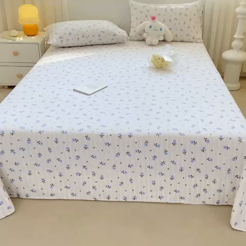 91家纺网 家纺一手货源 找家纺 卧趣家纺 2024新品全棉老粗布单品床单床笠系列-单品床单系列 半夏