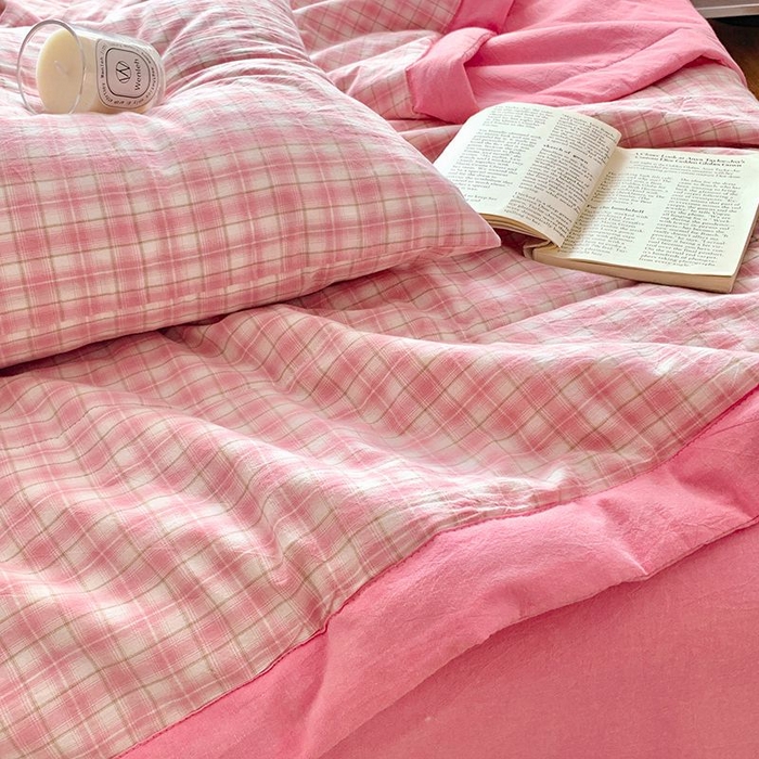 91家纺网 家纺一手货源 找家纺 （总）水洗的故事2025新款A类色织水洗棉丝夏被四件套系列