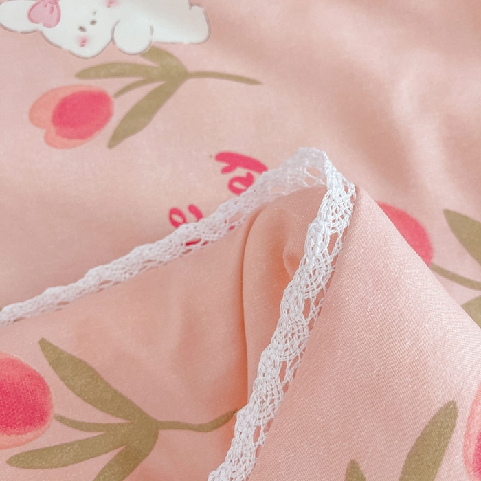 91家纺网 家纺一手货源 找家纺 创优家纺  2025新款A类皱皱纱小花边夏被 甜茶日记