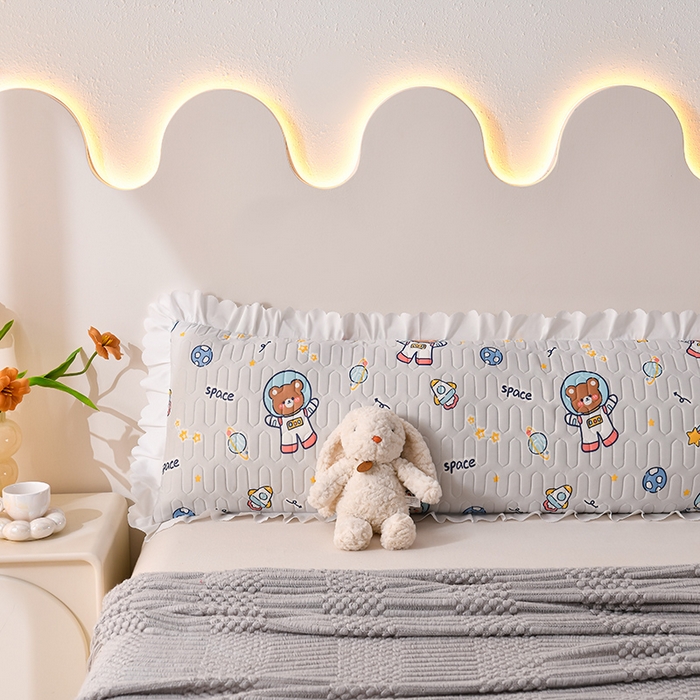 91家纺网 家纺一手货源 找家纺 艾兜坊 2024新款凉感丝枕双人款 机器熊