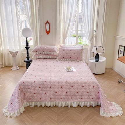 宜凡家纺  2024新款莫代尔印花床盖夏被四件套 甜美约定