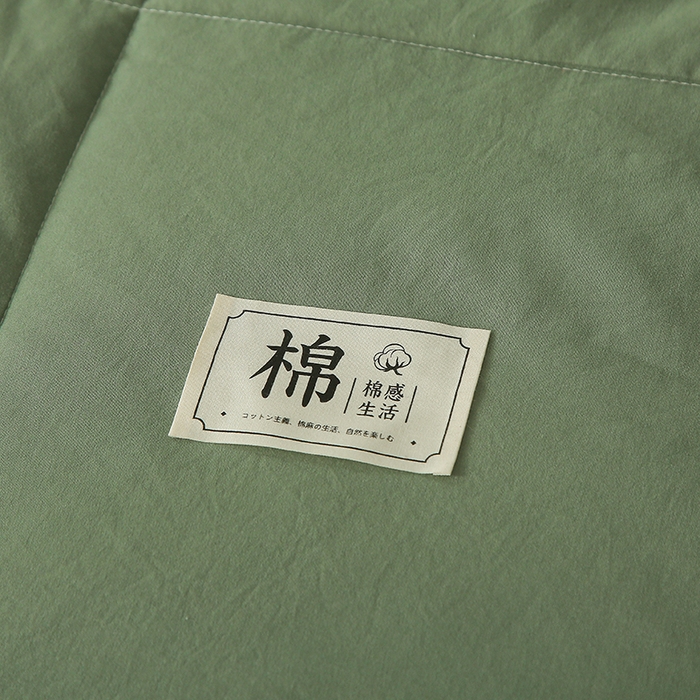 91家纺网 家纺一手货源 找家纺 猎鹿人家纺 2024新款纯色水洗棉纱棉花夏被 抹茶绿