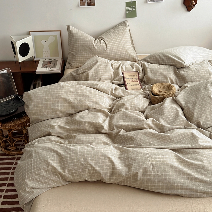 91家纺网 家纺一手货源 找家纺 水洗的故事 2024新款无印良品水洗棉四件套  雾山