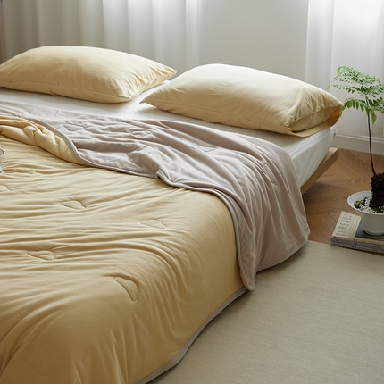 91家纺网 家纺一手货源 找家纺 （总）莱宁 2024新款a类全棉针织棉双拼云感夏被