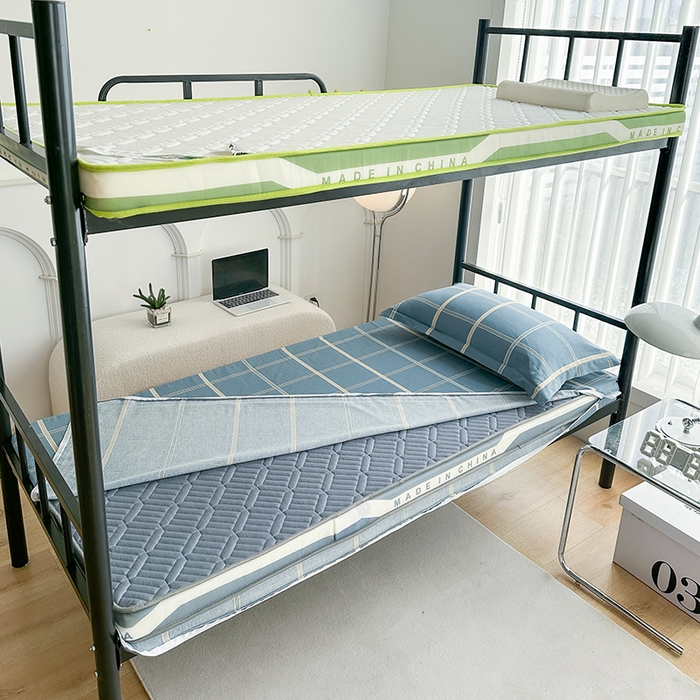 91家纺网 家纺一手货源 找家纺 凌云家纺 2025新款A类全棉学生宿舍床垫套  绅士蓝