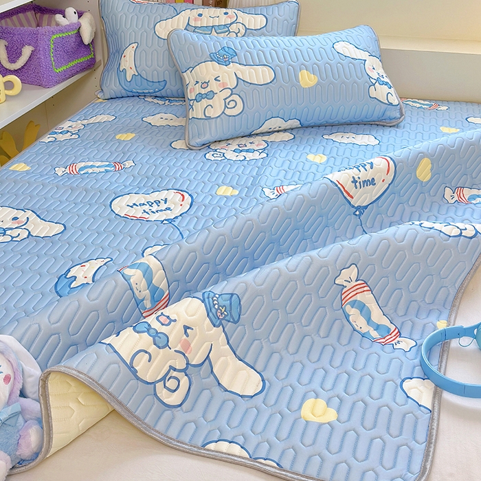 91家纺网 家纺一手货源 找家纺 澳萝拉 2024新款A类凉感丝三丽鸥乳胶凉席 画家大耳狗