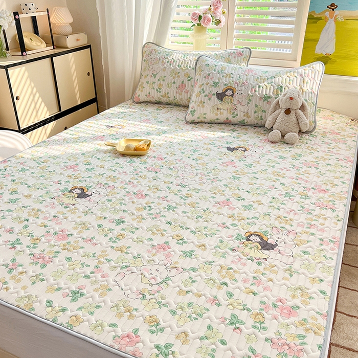 91家纺网 家纺一手货源 找家纺 慕澄家纺 2024新款小版印花0.5乳胶凉席系列 夏天