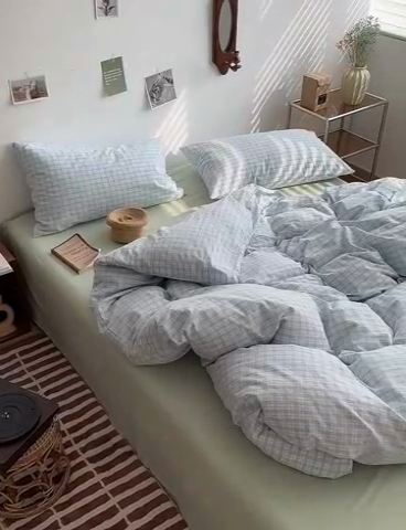 91家纺网 家纺一手货源 找家纺 水洗的故事 2024新款无印良品水洗棉四件套  青果