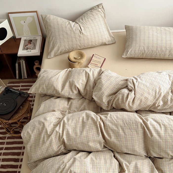 91家纺网 家纺一手货源 找家纺 水洗的故事 2024新款无印良品水洗棉四件套  赫本米