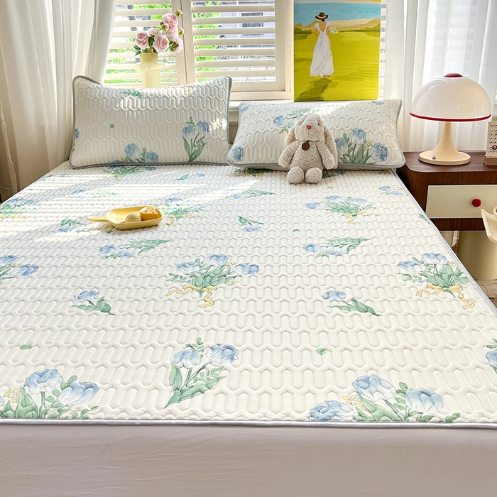 91家纺网 家纺一手货源 找家纺 慕澄家纺 2024新款小版印花0.5乳胶凉席系列 祈愿