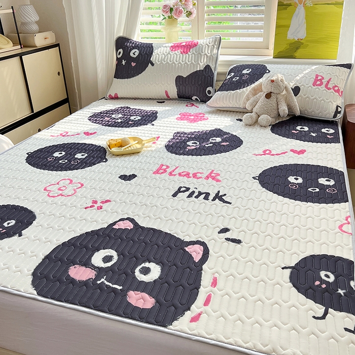 91家纺网 家纺一手货源 找家纺 慕澄家纺 2024新款小版印花0.5乳胶凉席系列 小煤球