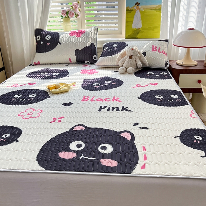 91家纺网 家纺一手货源 找家纺 慕澄家纺 2024新款小版印花0.5乳胶凉席系列 小煤球